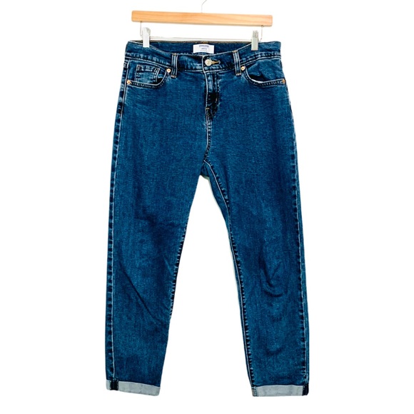 Levi’s DENIZEN from Levi's Boyfriend Jeans Cuffed Dark Wash Size 26, 10” Rise - Picture 1 of 14